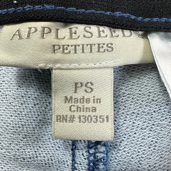 Appleseed's Pants WMNS Petite Small Blue Denim High Waist Button Detail Stretchy - Picture 8 of 11